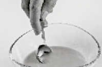 Step 1 of reverse spherification Step 1 of reverse spherification