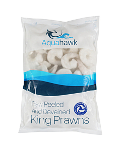 Aquahawk Frozen Raw Peeled & Deveined King Prawns