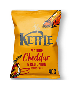 Kettle Mature Cheddar & Red Onion Crisps HFSS Compliant