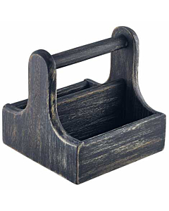 Small Black Wooden Table Caddy