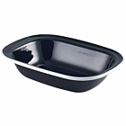 Enamel Pie Dish Black with White Rim 20cm